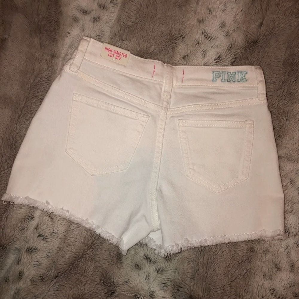 High waisted pink Victoria Secret jean shorts